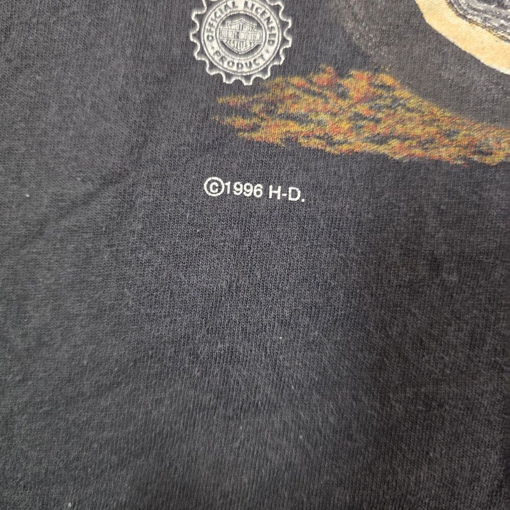 VTG Harley-Davidson 1996 Divine Eagle Men's XL Black Single Stitch T-Shirt - Picture 6 of 8